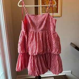 Red and White Gingham Dress